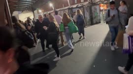 Big crowds wait for buses due to train cancellations during rush hour in Sydney, Australia