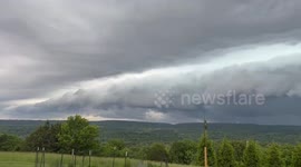 US: Shelf storm clouds in the sky over West Fork