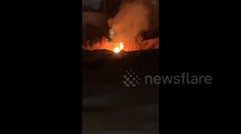 Fire erupts near Palestinian homes in Al-Fawwar refugee camp, south of Hebron