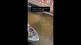 Boat cheers as bridge delays over parking mishap in Milwaukee River Walk