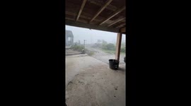 Heavy rain before the hail — storm near Toulouse brought impressive wind and intense conditions