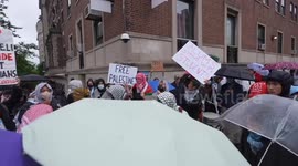 US: Pro-Palestinian demonstration held at Columbia University in New York