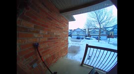 Woman Falls On Icy Sidewalk In Canada