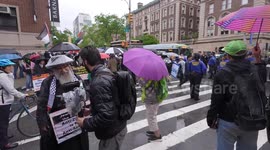 US: Pro-Palestinian demonstration held at Columbia University in New York (2)