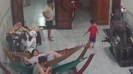 Child’s shorts fall while skipping rope in Vietnam