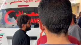 Injured civilians taken to Nasser hospital following Israeli attack on Khan Younis