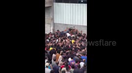 A huge queue for bread lined up in Gaza