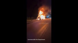 Firefighters Battle Blazing Semi-Truck on Busy West Virginia Highway