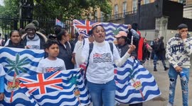 Chagossians against the surrendering of their homeland call for PM Keir Starmer's resignation in London