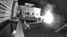 Dramatic moment 'fire pit' blaze tears through garden towards family's home