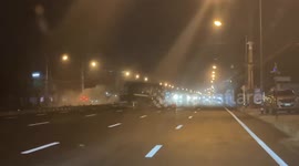 Truck goes haywire driving in circles after motorway crash