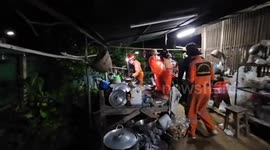 Housewife shocked to find huge monitor lizard hiding behind house