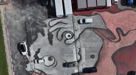 Türkiye: French artist duo, Turkish students create giant fresco in Ankara