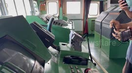 Chinese Coast Guard vessels seen from civilian mission ship in the Philippines