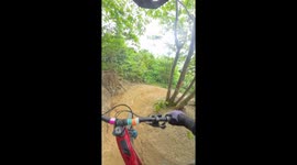 Mountain biker's epic crash turned unintentional slip 'n' slide