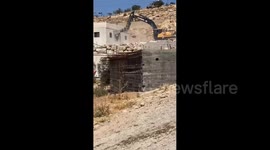 Israeli bulldozers are demolishing home in the Al-Rifa'i hamlet in the Masafer Yatta region