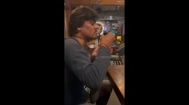 Man sets his beard on fire after drinking flaming shot in India