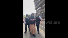 UK: An actionist was arrested for protesting during the filming of Gal Gadot's new filmy