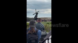 US: US Army helicopter takes off following the FourLeaf Air Show in NY