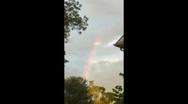 Rainbow Appears Over Nokesville, Virginia After Summer Thunderstorm