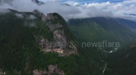 Türkiye: Drone captures Türkiye's magnificent cliffside Sumela Monastery amid verdant scenery