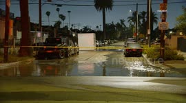 US, Los Angeles: Gramercy Park Water Main Break