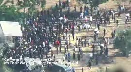 Drone footage shows gunmen in Gaza shooting at civilians going to collect aid