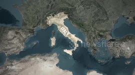 Italy: MOTION GRAPHICS - Part of Italy's Mount Etna collapses, creating massive eruption cloud