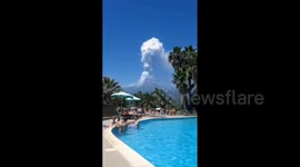 Italy: Etna volcano eruption as seen from Giardini Naxos