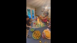 Dinosaur dinner comes to life with volcano mash and lava gravy