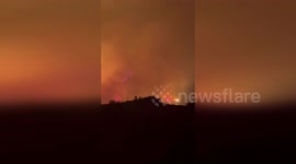 US: Massive Henderson Fire Tears Through Steep Terrain Forcing Evacuations In Pala