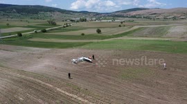 Türkiye: Training plane makes emergency landing, overturns in Türkiye’s Bilecik province