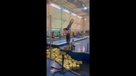 Mexico’s gymnastics coach takes a hilarious fall—Literally!