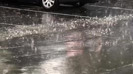 US, Los Angeles: Valencia Heavy Rain and Thunder