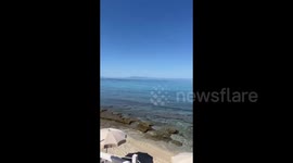 Mount Etna Eruption Seen From Distance