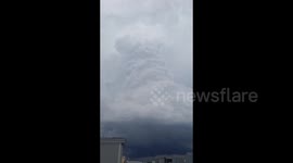 US: Time-lapse footage of the rotating clouds suring tornado warned storm in Valley Brook
