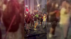 US: Dancing and Demonstrations in Downtown Los Angeles, US