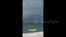 US: Lightning strikes in the Gulf off the coast of Naples Beach Florida