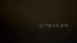 US: Multiple lightning flashes illiminate sky during storm in Canyon, TX