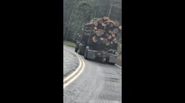 Pulling Over After Seeing Loose Logs on Truck