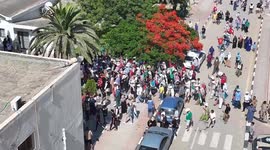 Libya: North African aid convoy crosses Libya demanding Gaza blockade end