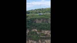 Car crashes down cliff after being pushed in Chișinău, Moldova