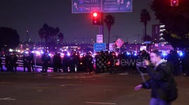 Police Show of Force is massive on June 10, 2025, near the Royal Federal Building, Los Angeles