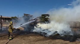 US, Bakersfield: Bakersfield Hay Fire Leads to Quick Action by Fire Department