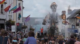 25,000 people cram into town as 'Man Engine' visits Penzance