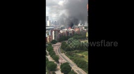 Huge fire in Greenwich, London