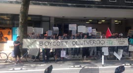 Deliveroo protest drivers