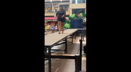 Woman Falls Off Runway During Shapewear Modeling