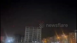 Iran: Iranian air defenses operate over the city of Bandar Abbas