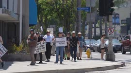 US, Bakersfield: Los Angeles  #8211; Studio City No Kings Protesters Rally for Immigration Reform On Ventura BLVD